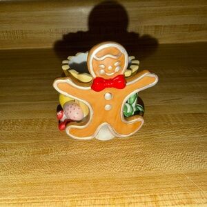 PartyLite White and Red Gingerbread Candy Holder tea light Christmas